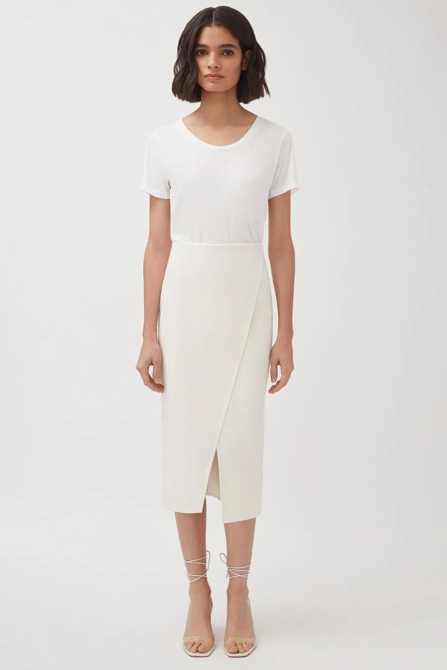 Cotton Twill Paneled Skirt