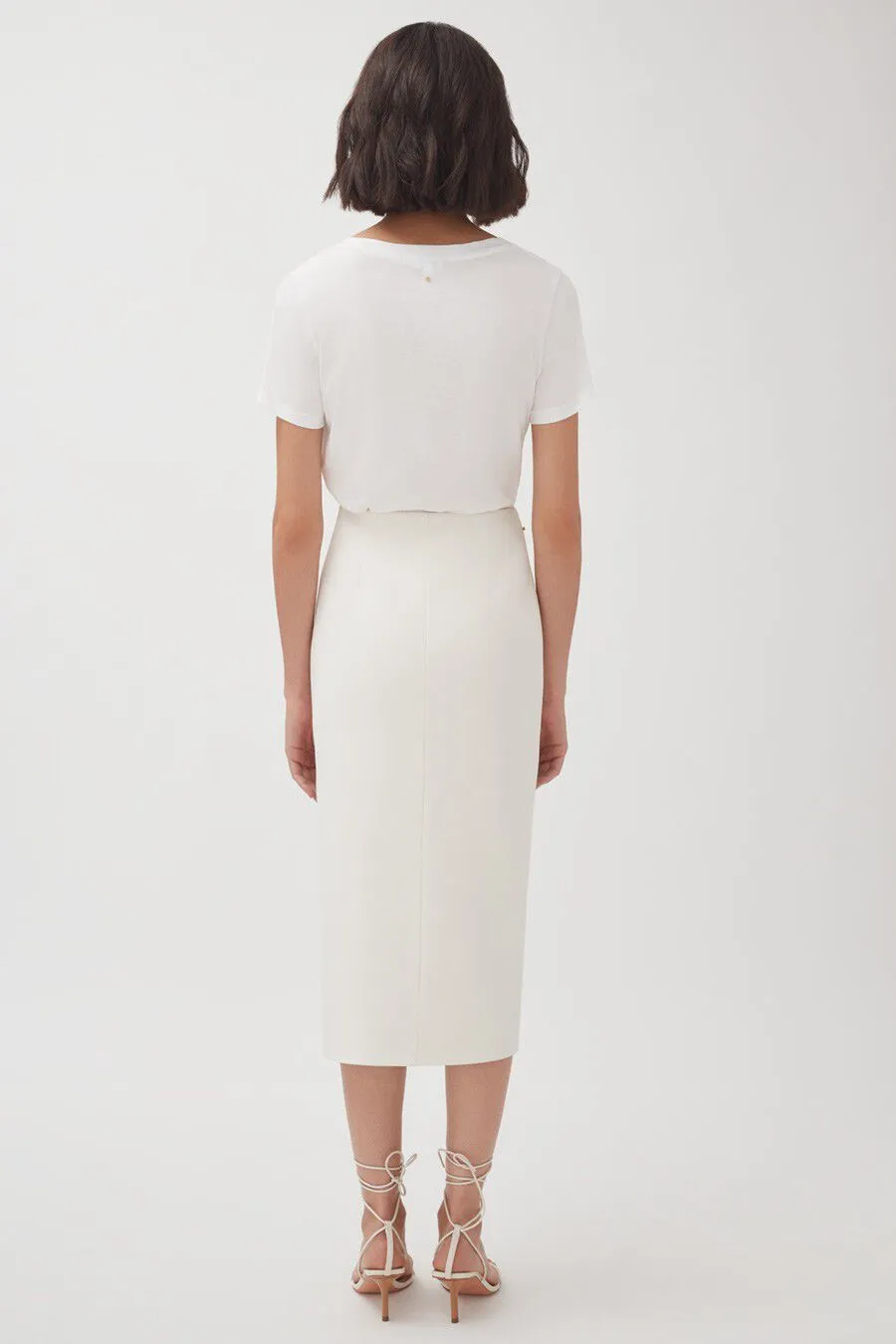 Cotton Twill Paneled Skirt