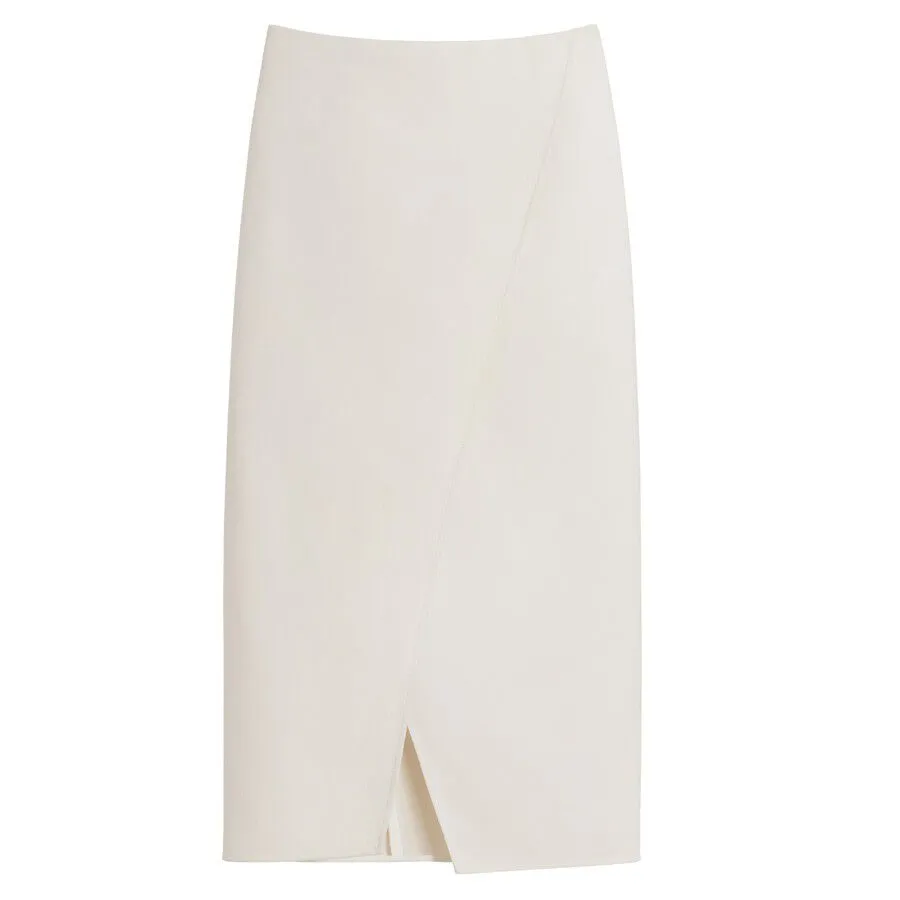 Cotton Twill Paneled Skirt