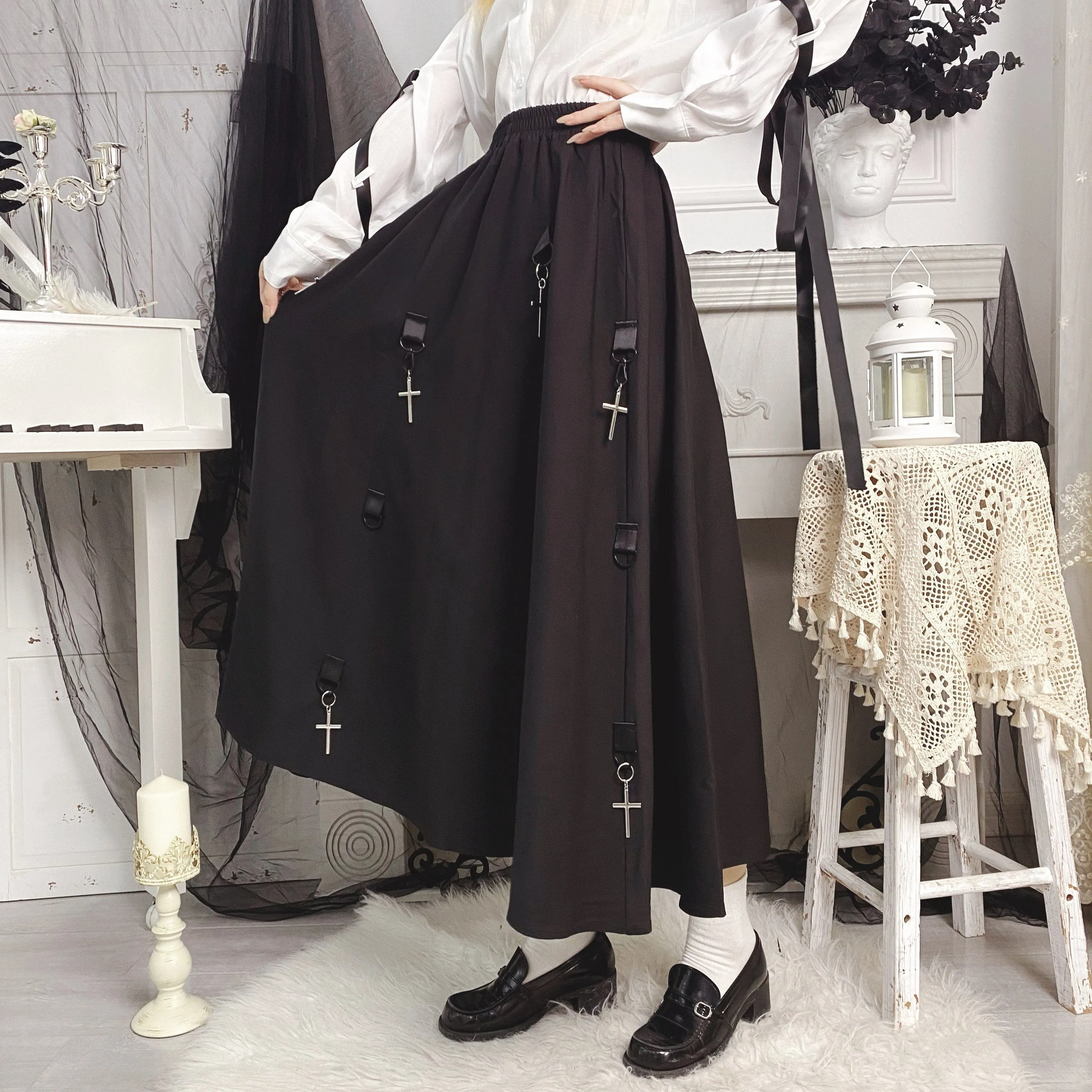 Cross Punk Long skirt SD01970