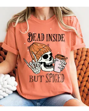 Dead Inside But Spiced Halloween Comfort Colors® T-Shirt, Funny Pumpkin Spice Design T-Shirt