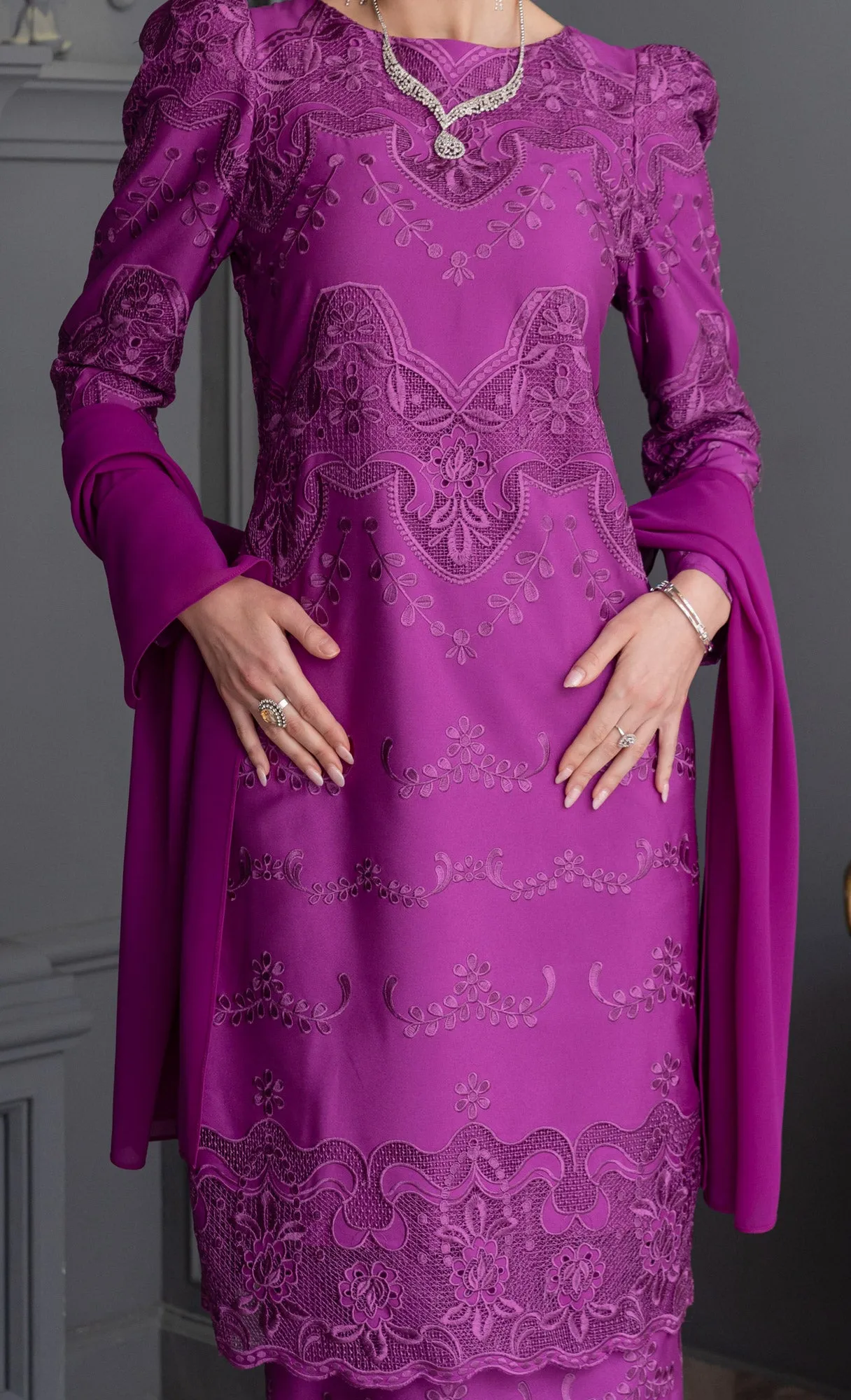 Debonair Kurung in Bright Violet