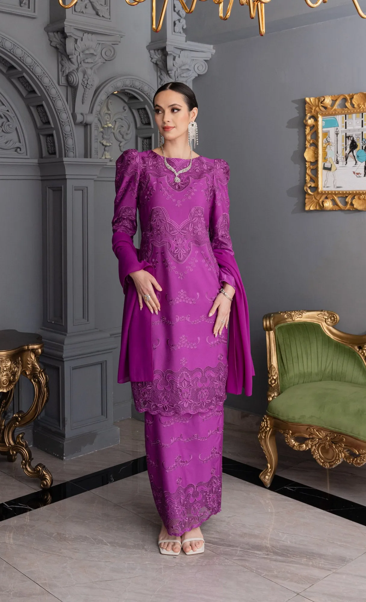 Debonair Kurung in Bright Violet