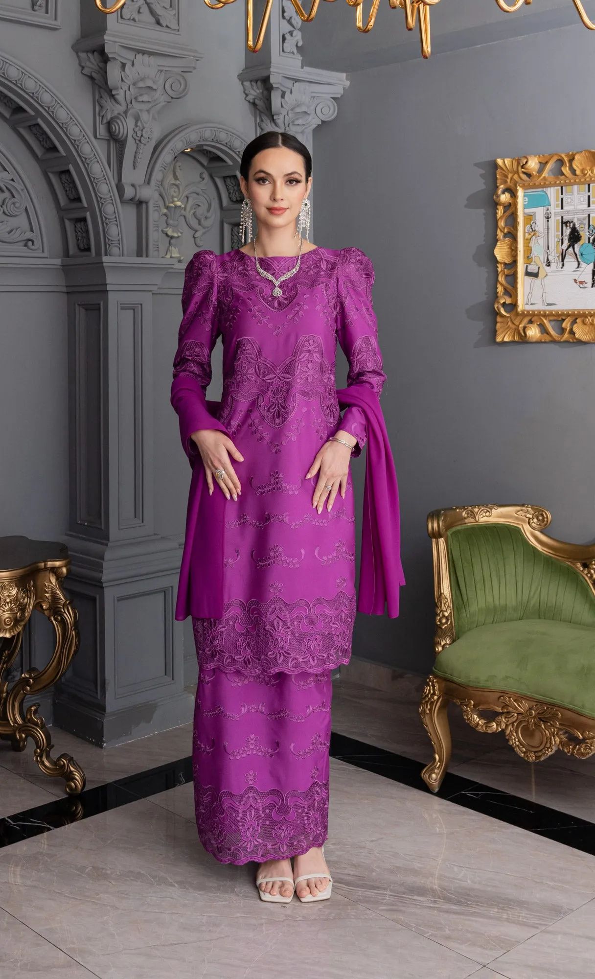 Debonair Kurung in Bright Violet