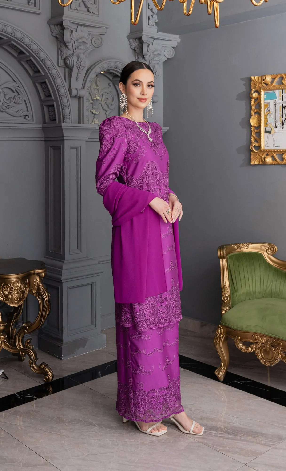 Debonair Kurung in Bright Violet