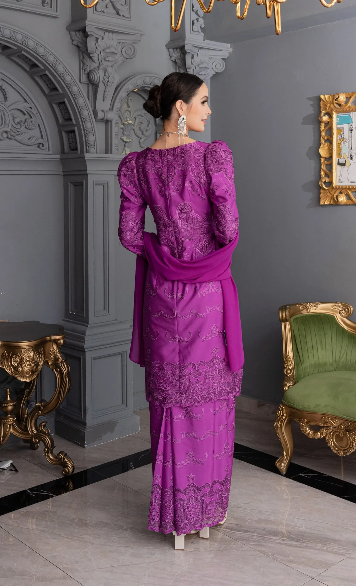 Debonair Kurung in Bright Violet