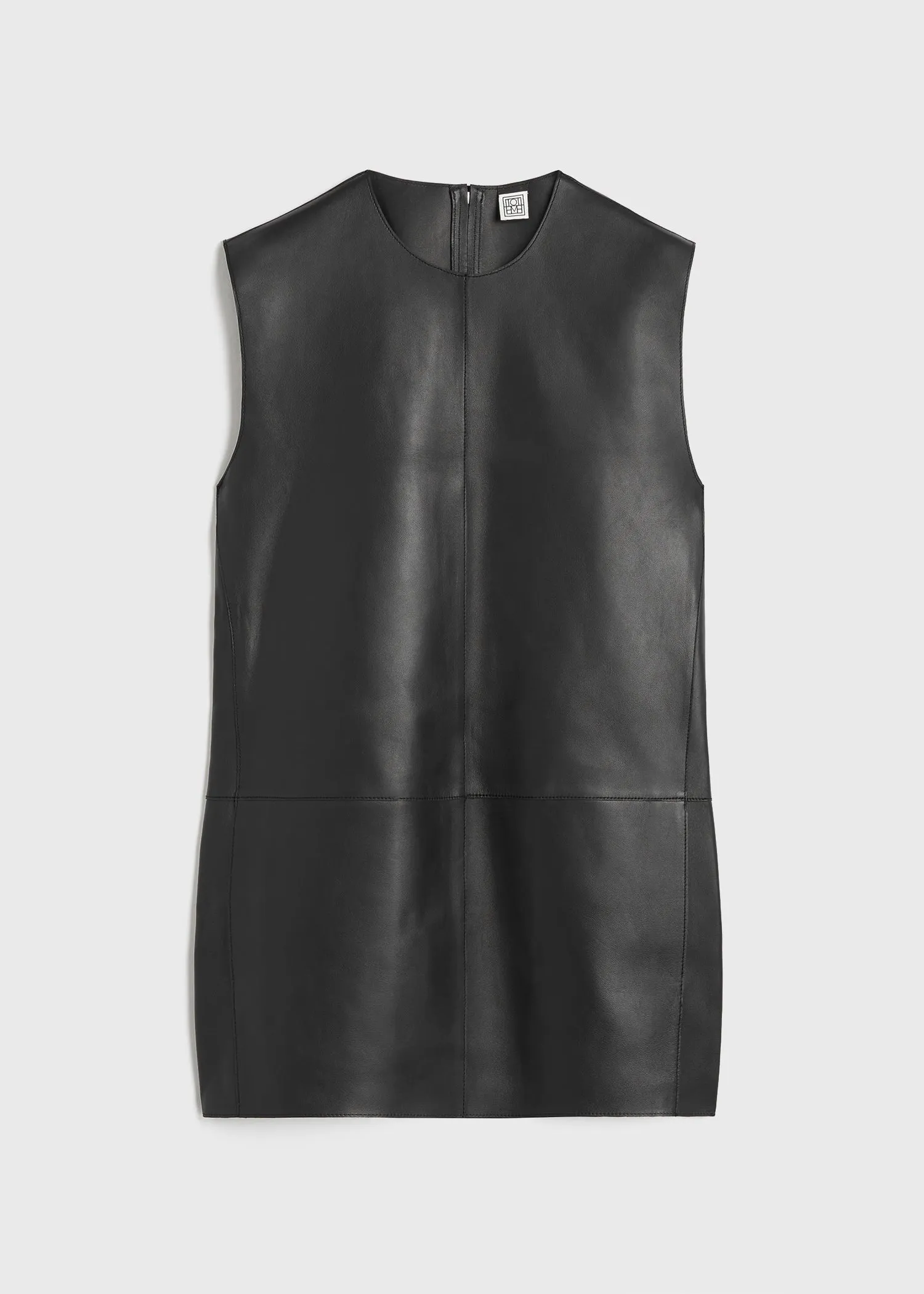 Double-faced leather top black