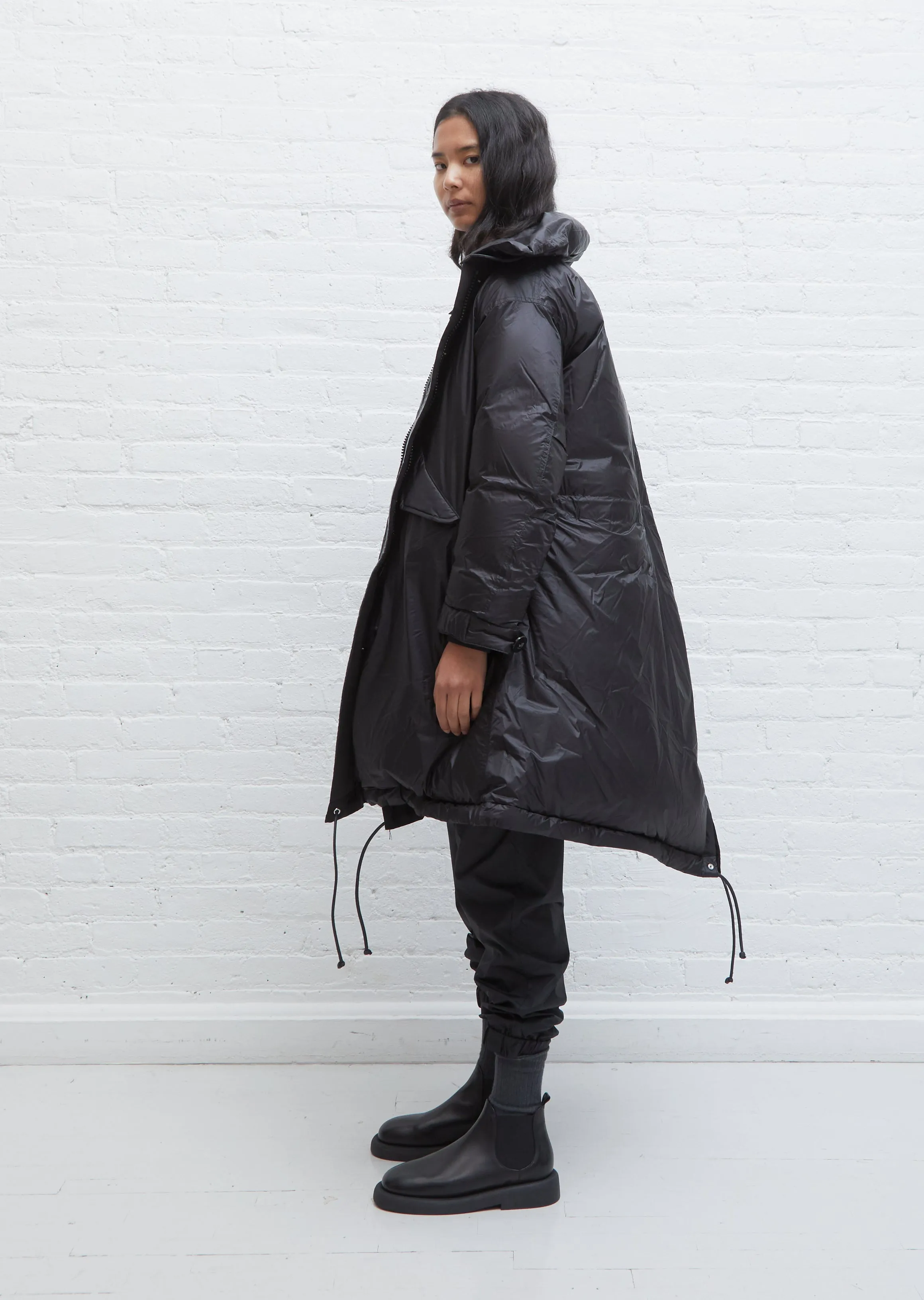 Down Coat — Black