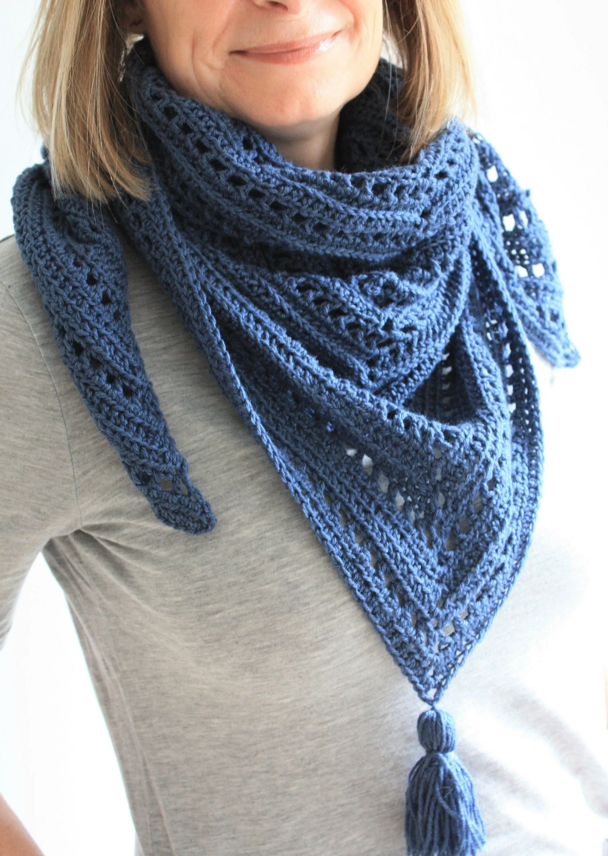 Easy Crochet Pattern - Bracken Ridge Elegant Triangle Scarf