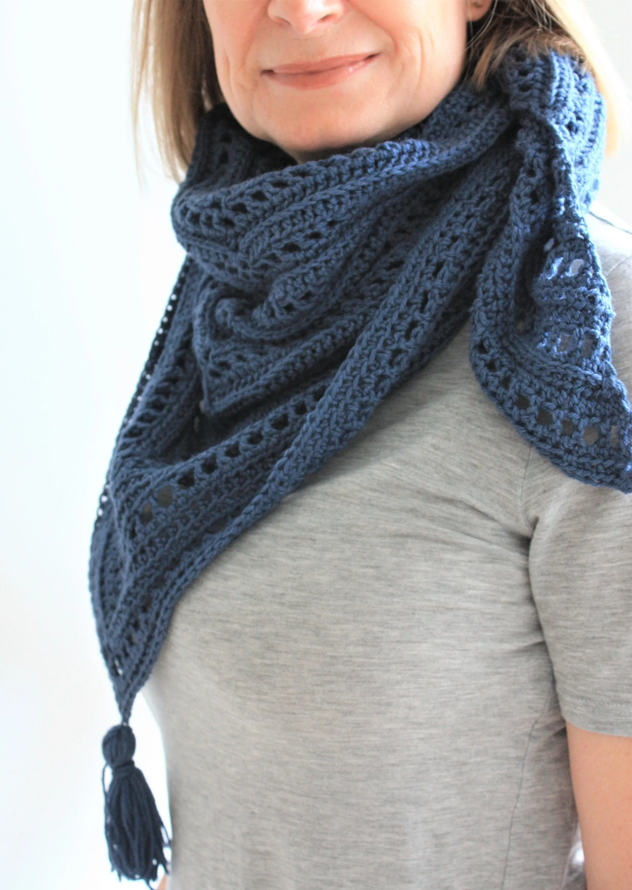 Easy Crochet Pattern - Bracken Ridge Elegant Triangle Scarf