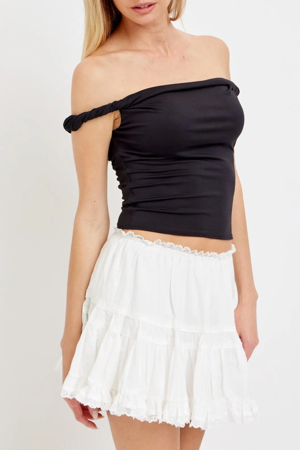 Emory Lace Trim Mini Skirt