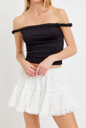 Emory Lace Trim Mini Skirt