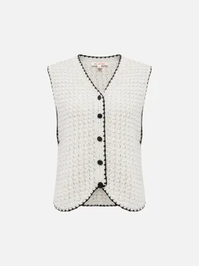 EP YAYING Short Hollow Knitted Vest