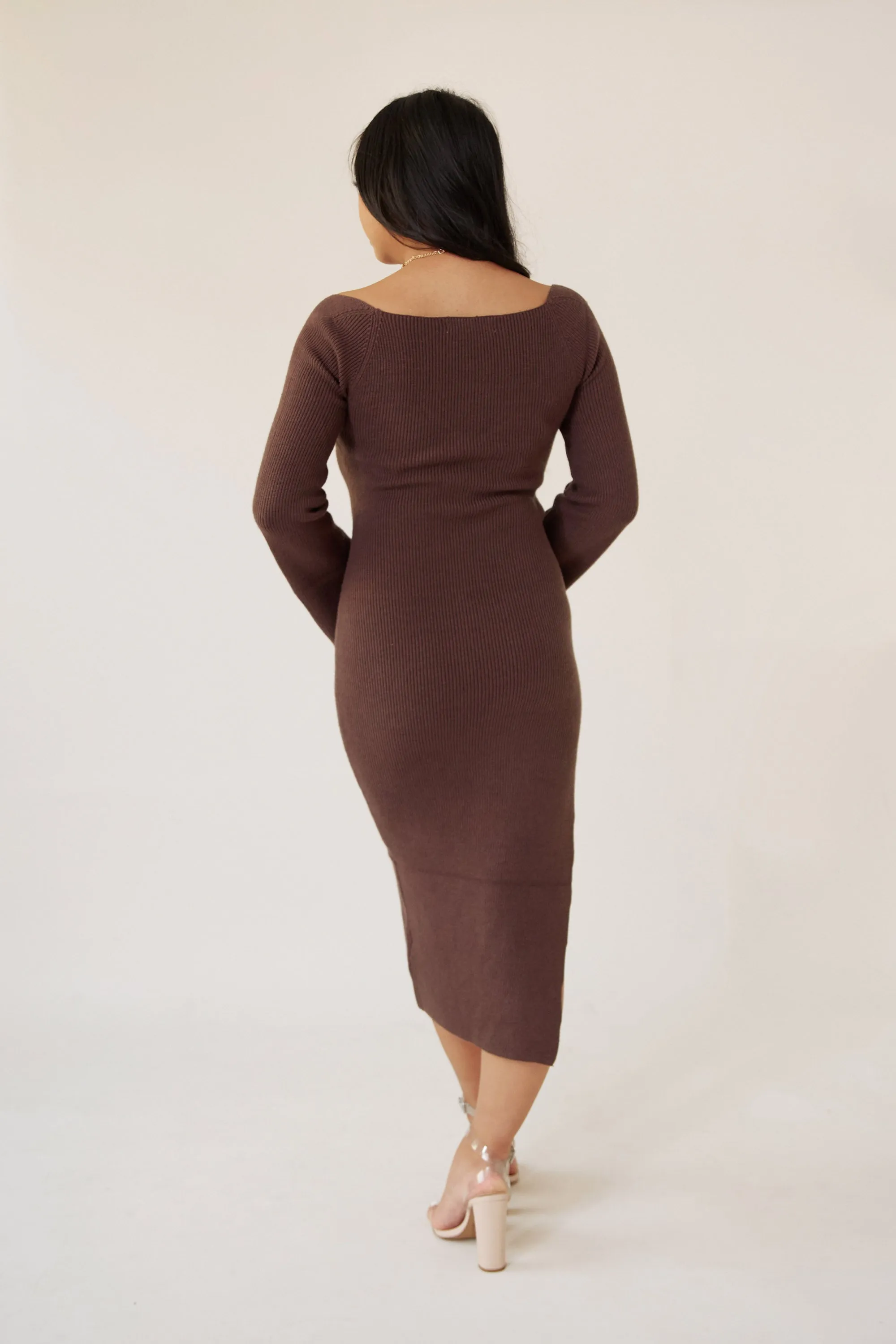 Espresso Martini Knit Dress - Brown