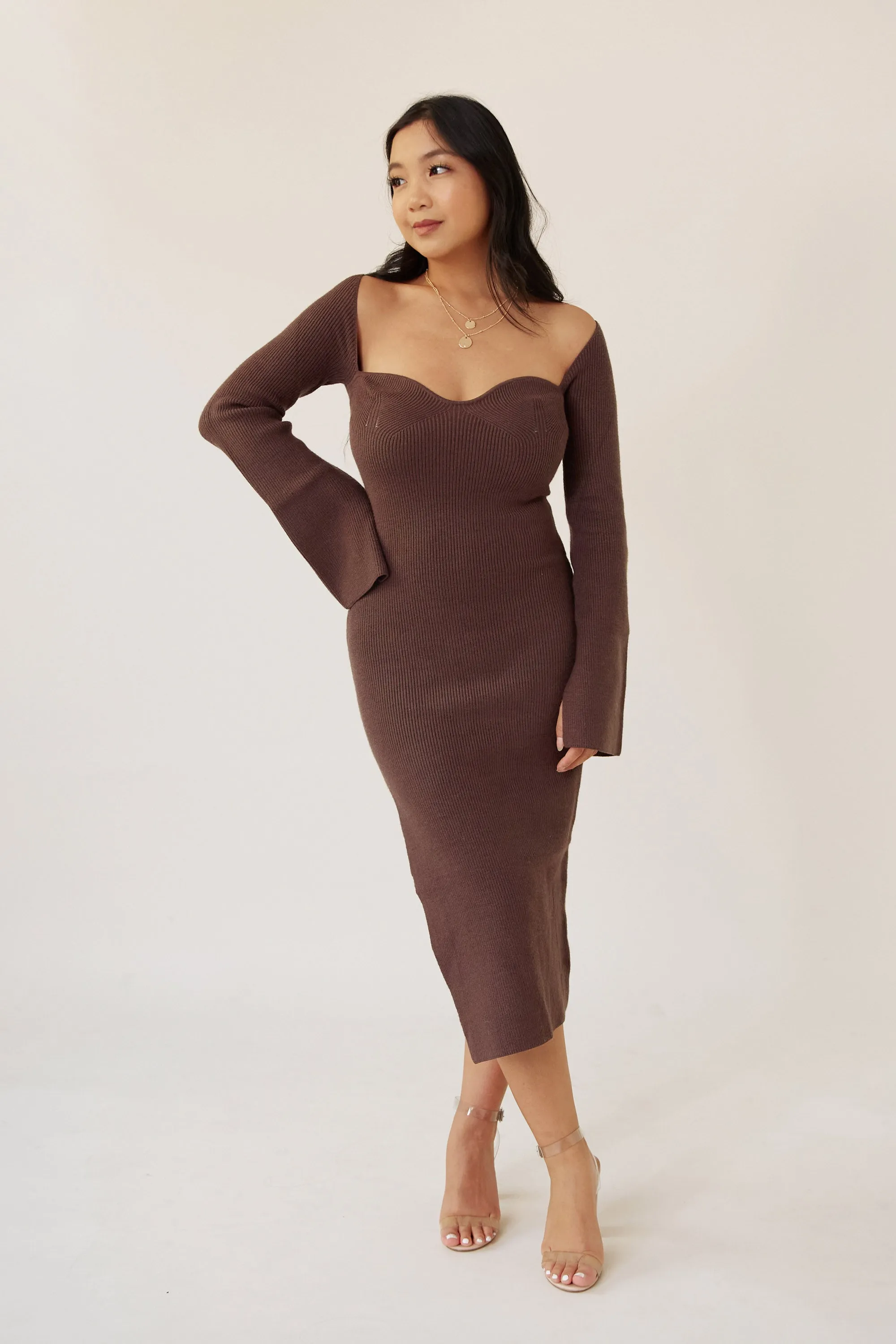 Espresso Martini Knit Dress - Brown