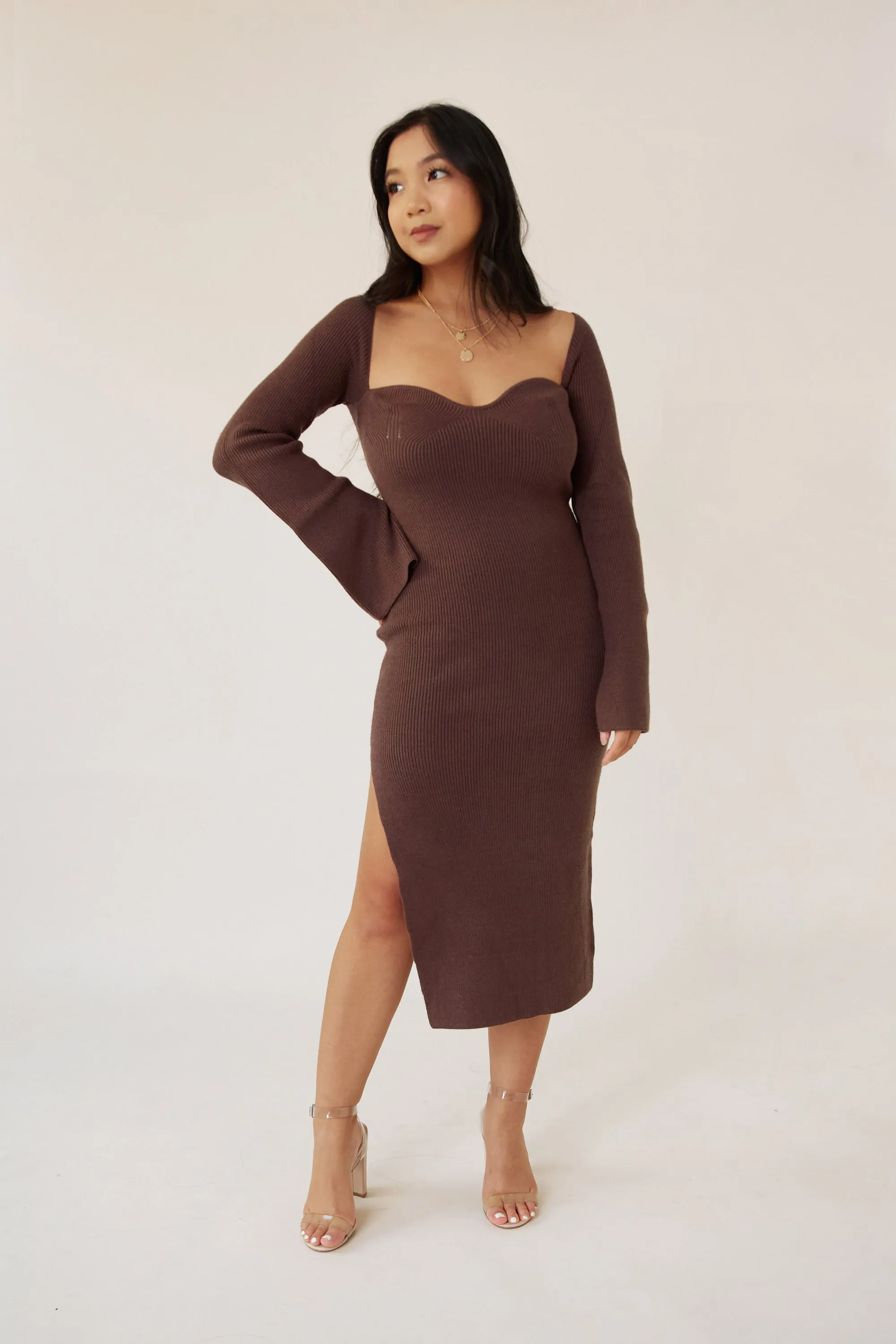 Espresso Martini Knit Dress - Brown