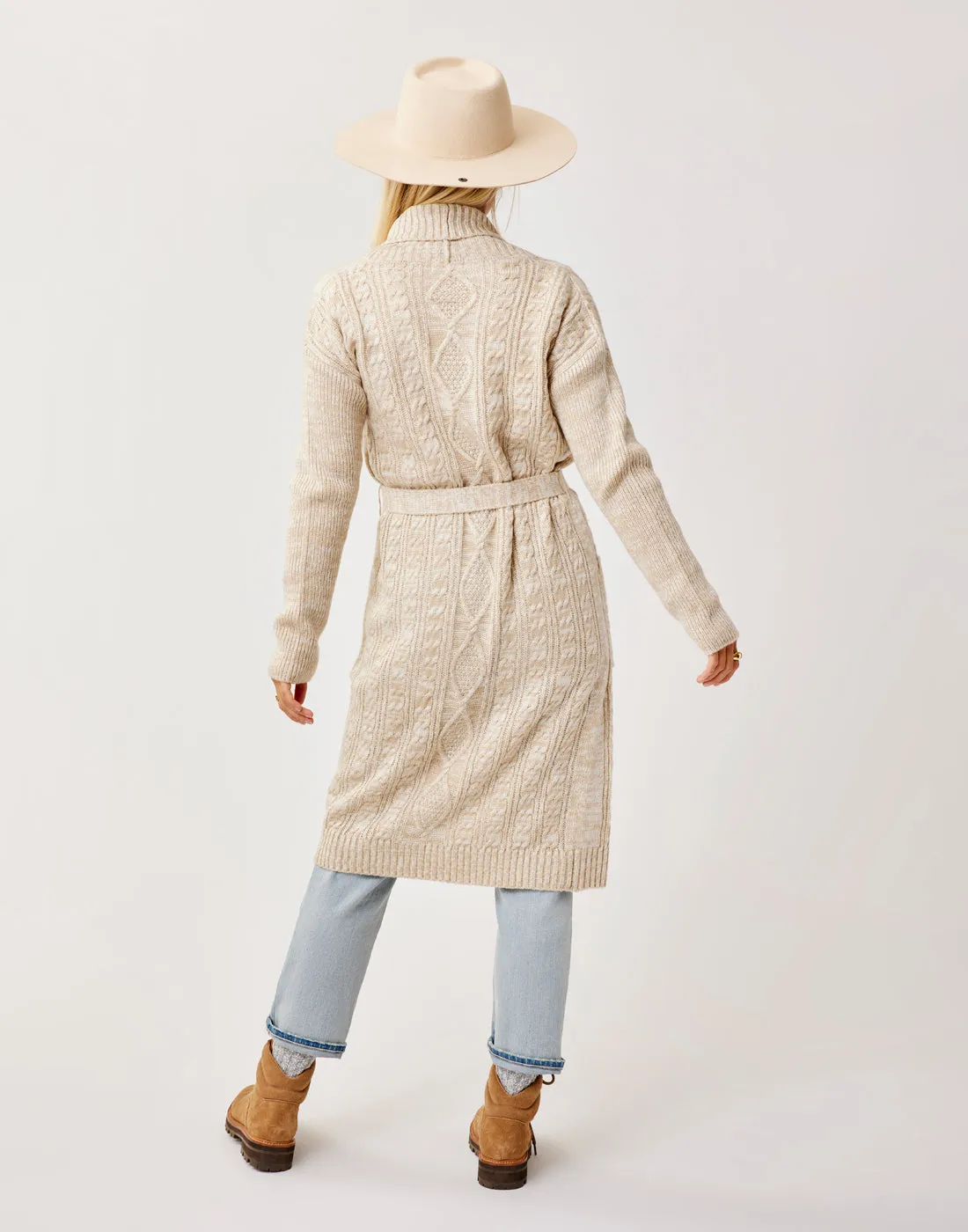 Etta Shawl Cardigan: Lt. Khaki Marl