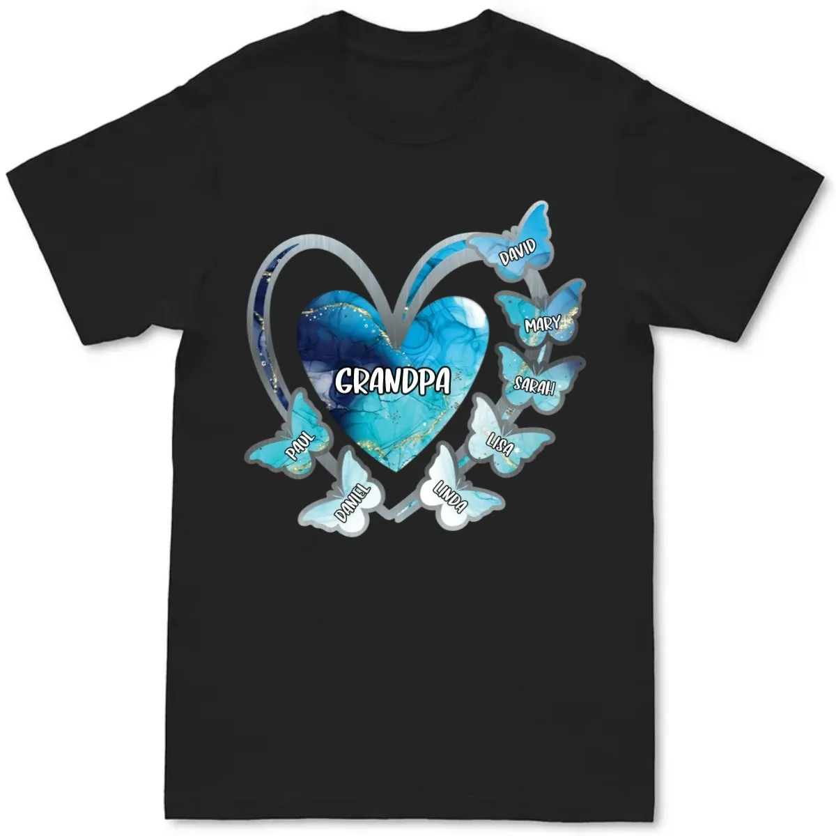 Family - Grandma, Mom Heart Butterfly Kids V2 - Personalized Unisex T-Shirt