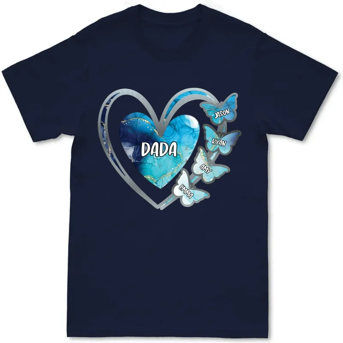 Family - Grandma, Mom Heart Butterfly Kids V2 - Personalized Unisex T-Shirt