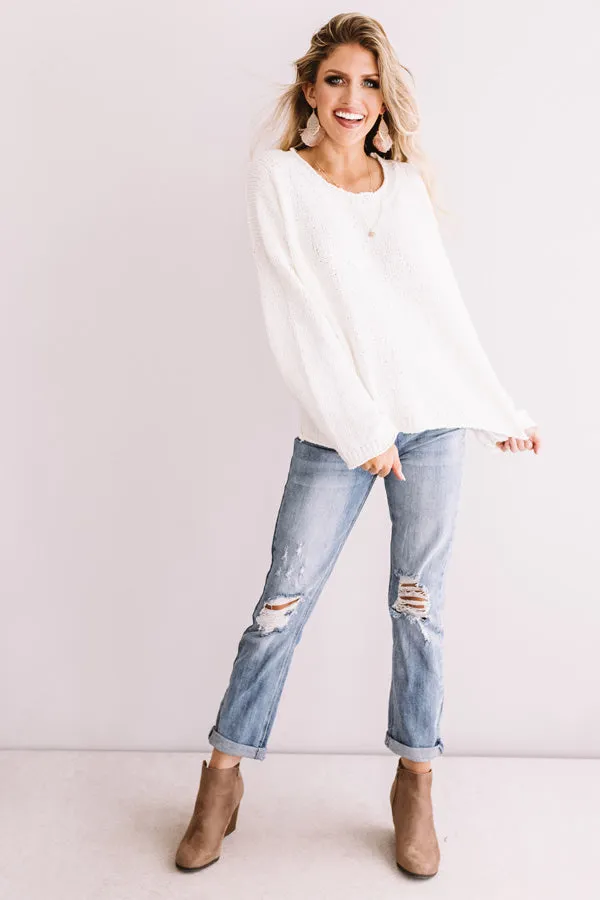 Fireside Feelings Knit Sweater In Ivory