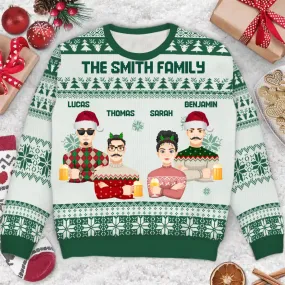 Flat Art - Christmas Gift For Bestie, Friend, Sibling, Family - Personalized Unisex Ugly Sweater