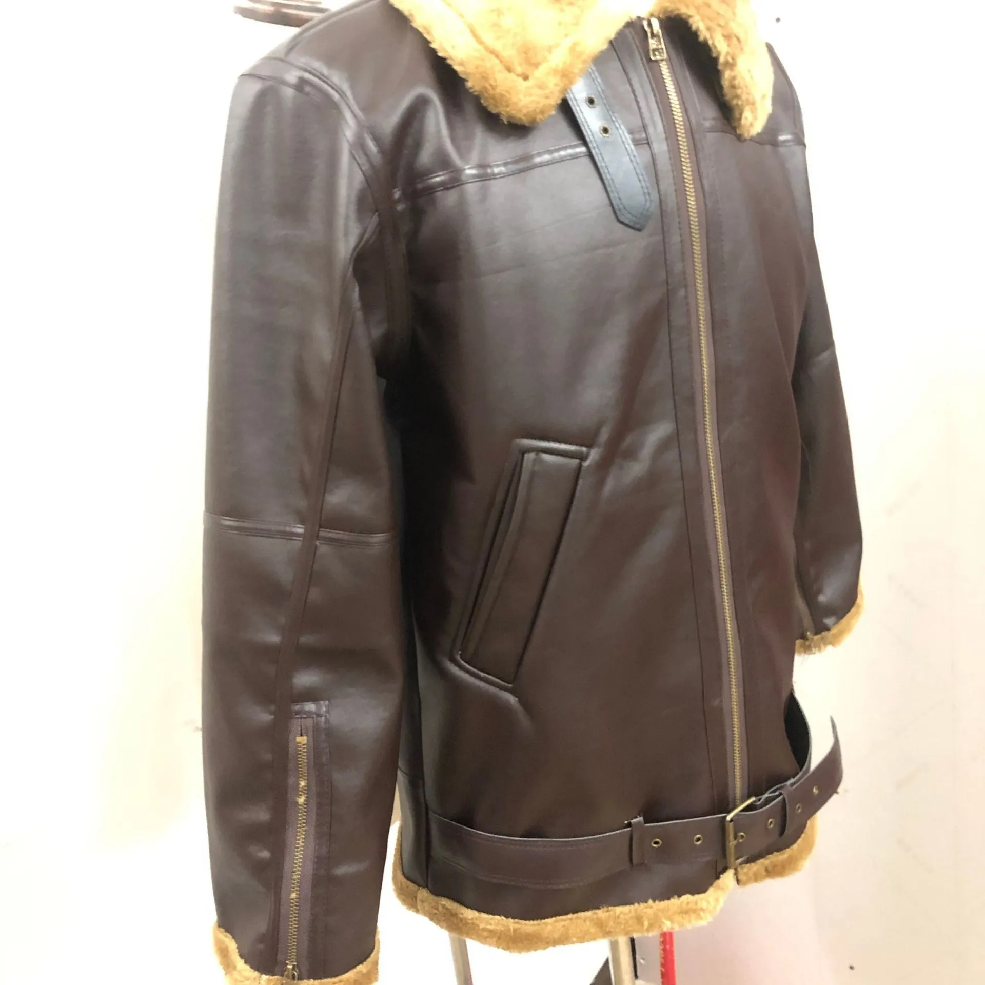 Funki Buys | Jackets | Men's Warm Faux Fur and Leather Jacket