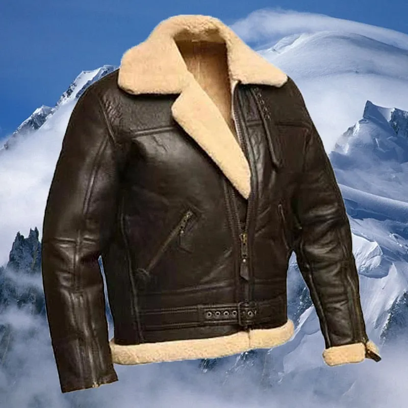 Funki Buys | Jackets | Men's Warm Faux Fur and Leather Jacket