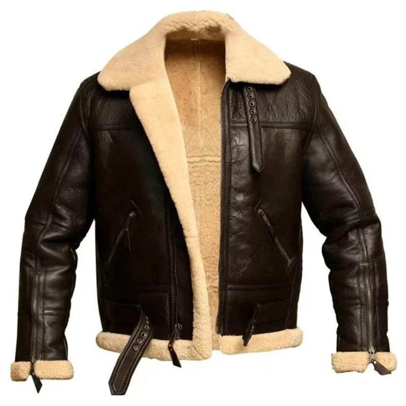 Funki Buys | Jackets | Men's Warm Faux Fur and Leather Jacket