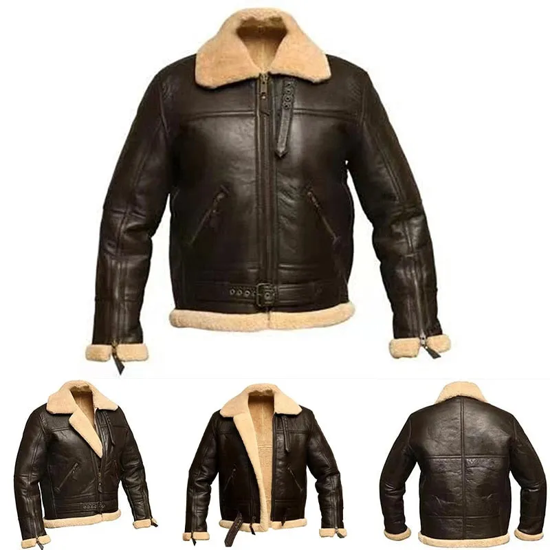 Funki Buys | Jackets | Men's Warm Faux Fur and Leather Jacket