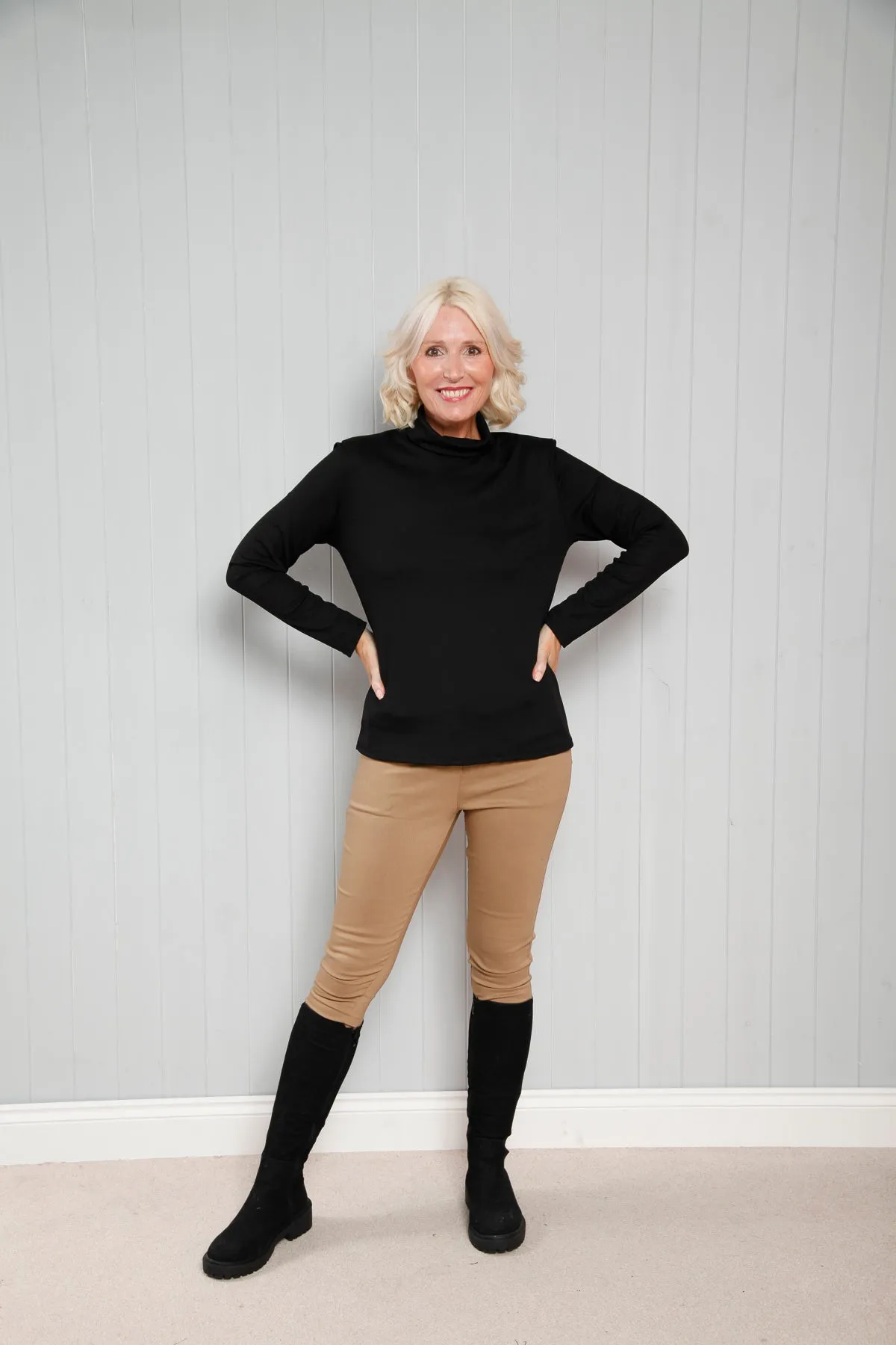 Goose Island 3844 Roll Neck Ribbed Top (5 Colours)