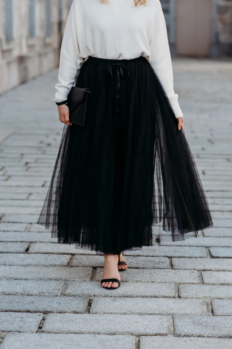 Grace Tulle Skirt | Black