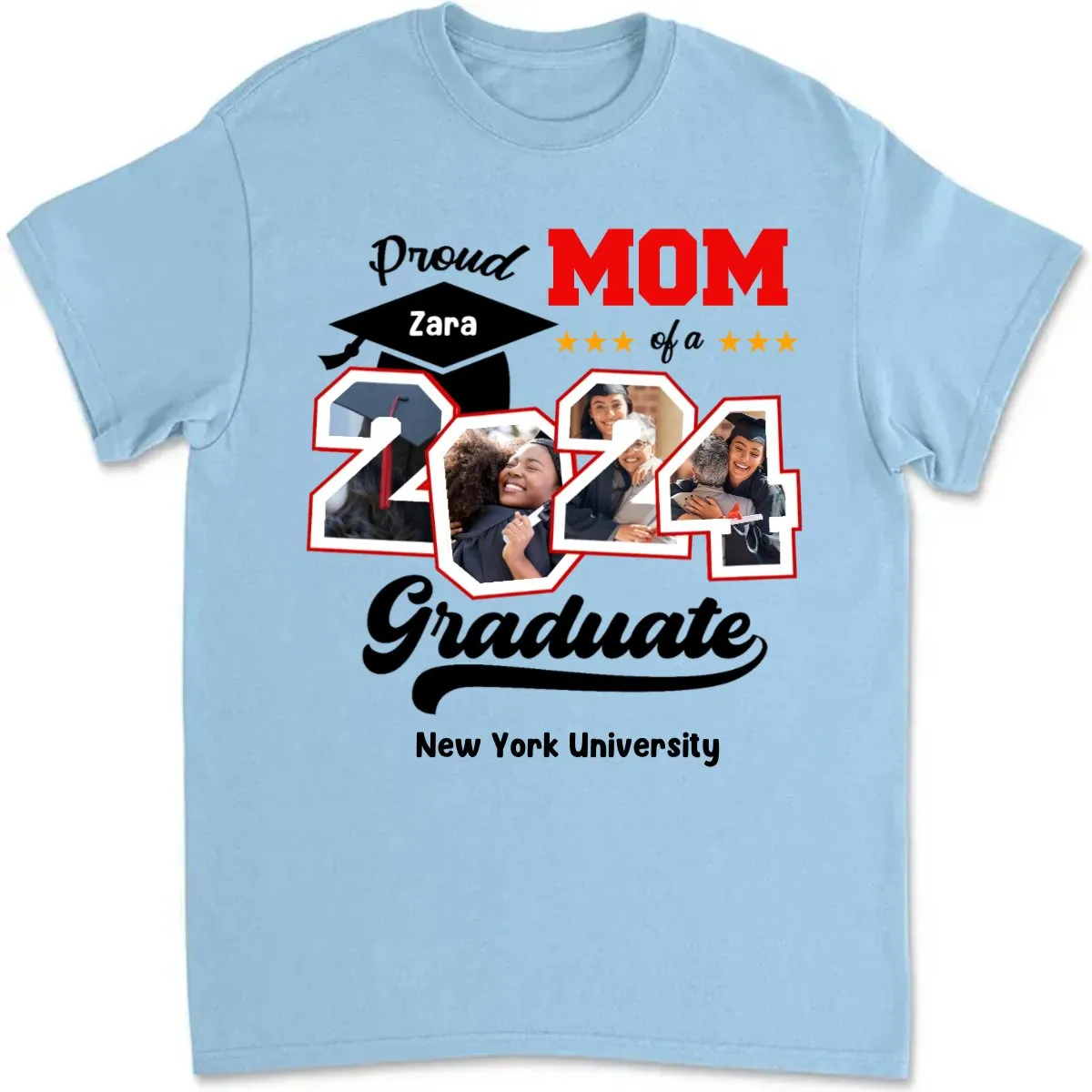 Graduation - Proud Family Of A Class Of 2024 Graduate Senior - Personalized Unisex T-shirt