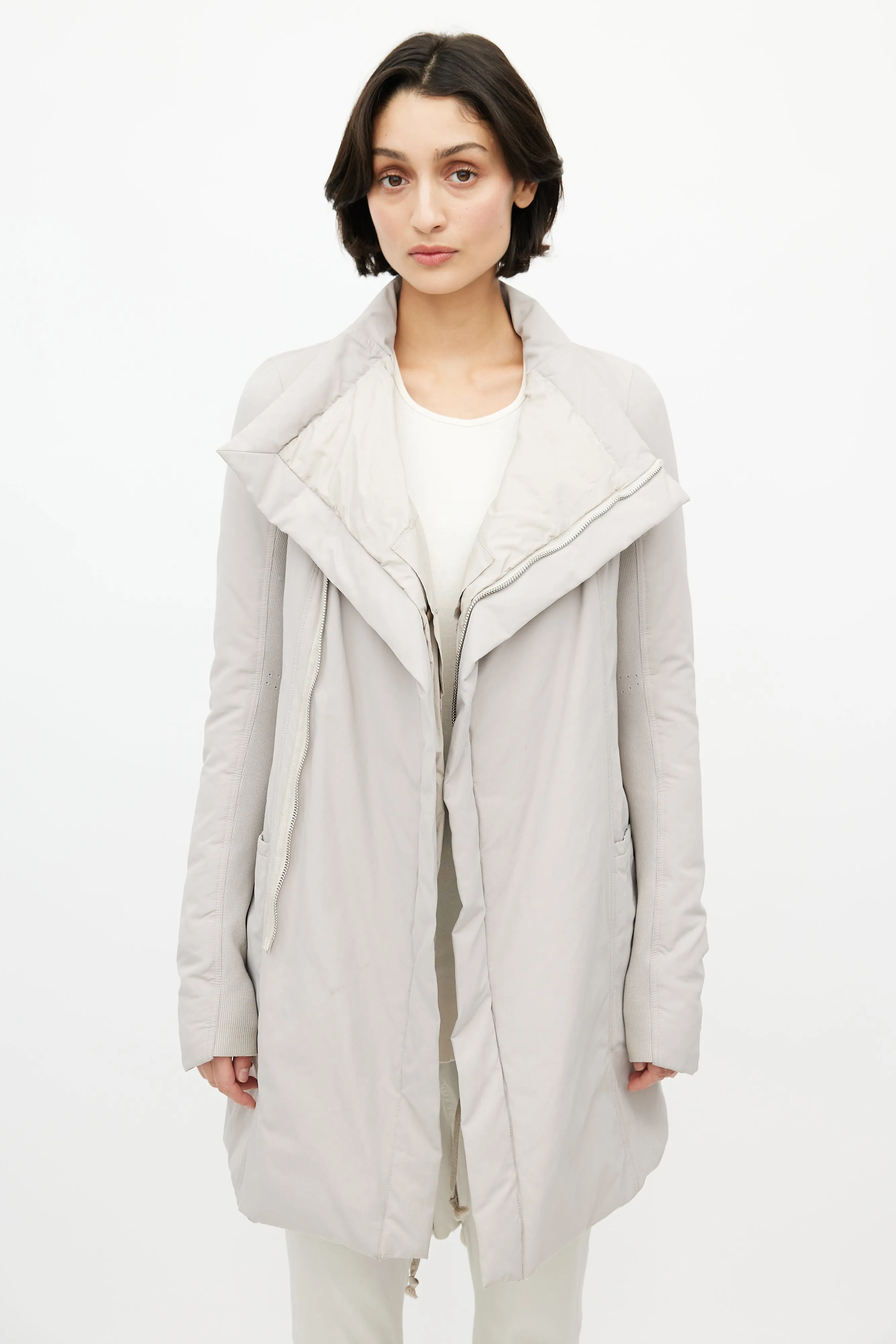 Grey Padded Down Coat