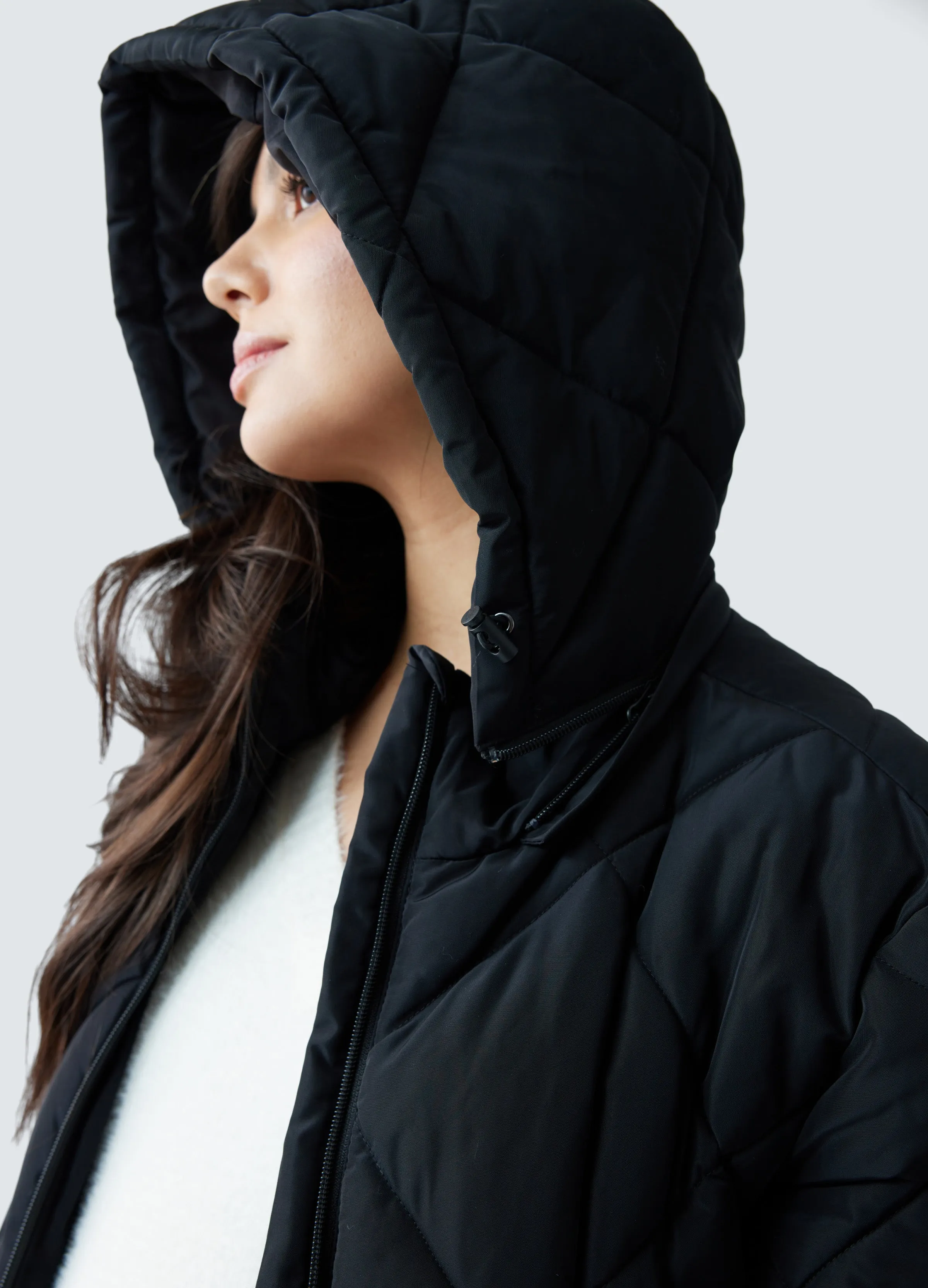 Grow With You Maternity Hooded Long Parka Jacket