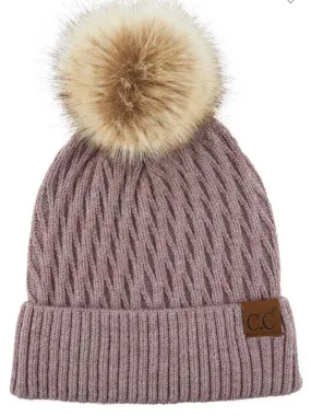 Honey Comb Pom Beanie- Multiple Options