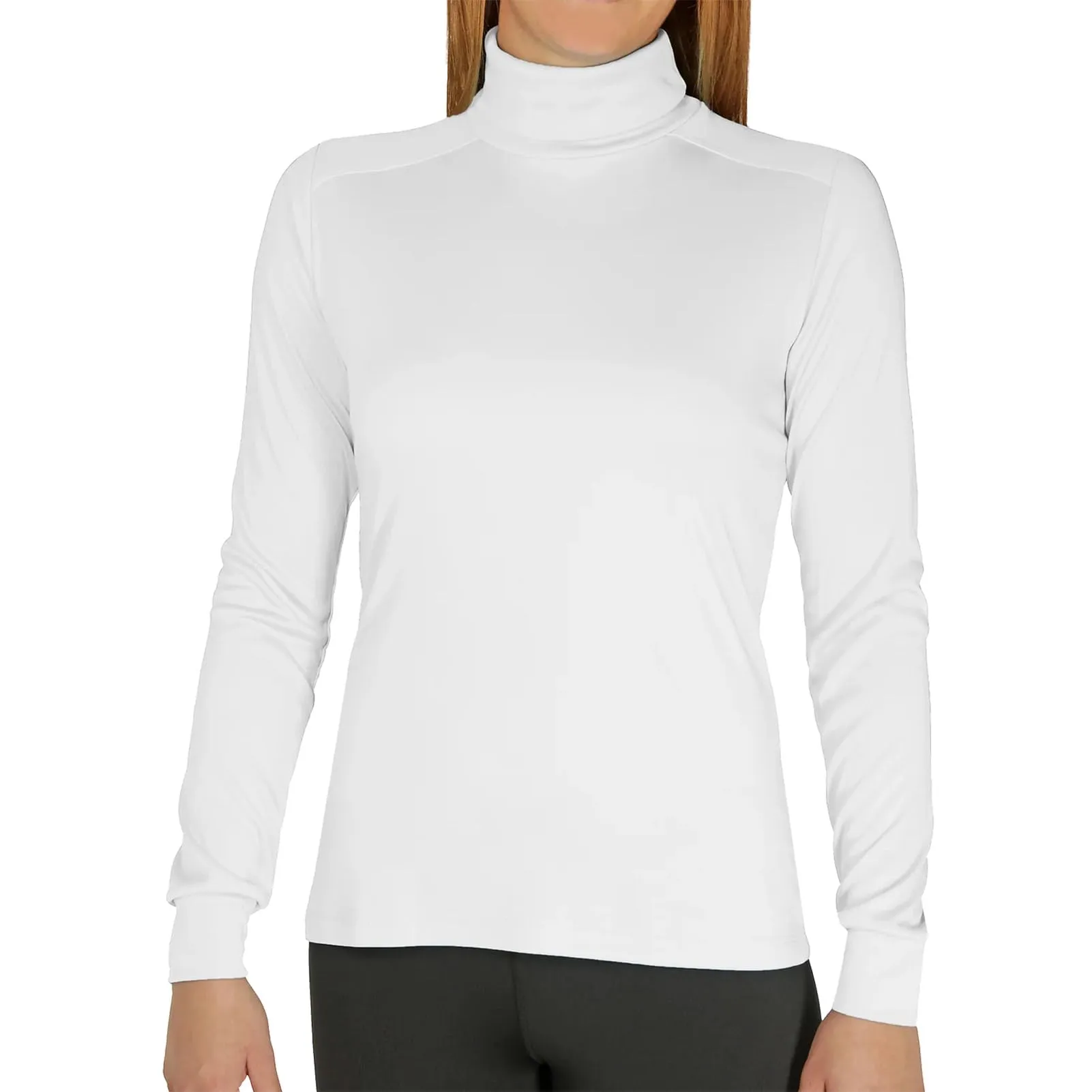 Hot Chillys Wopeach Skins Solid T-Neck Womens White Small