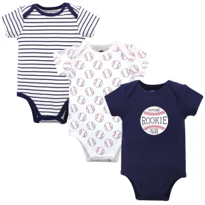 Hudson Baby Cotton Bodysuits, Baseball