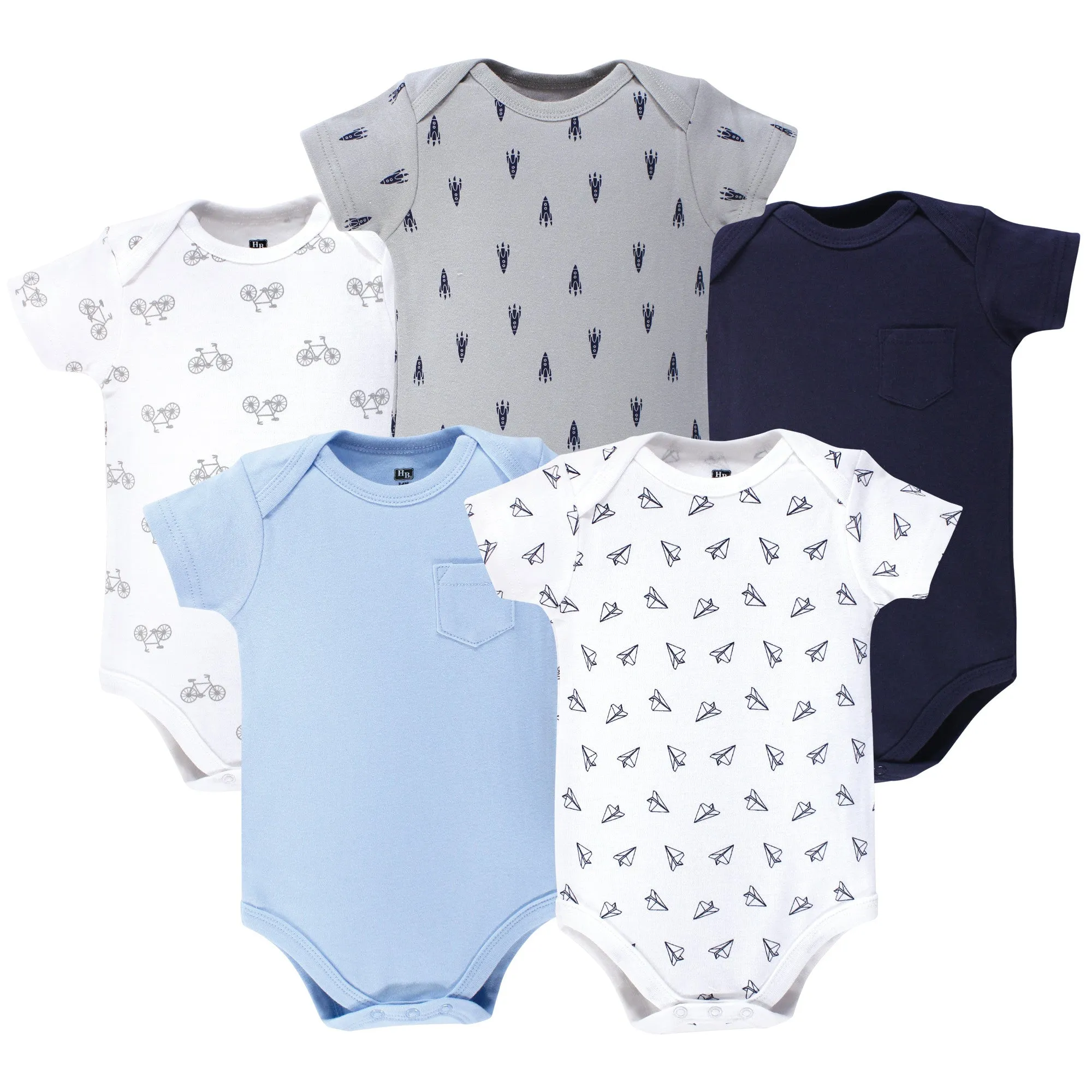 Hudson Baby Cotton Bodysuits, Basic Paper Airplane