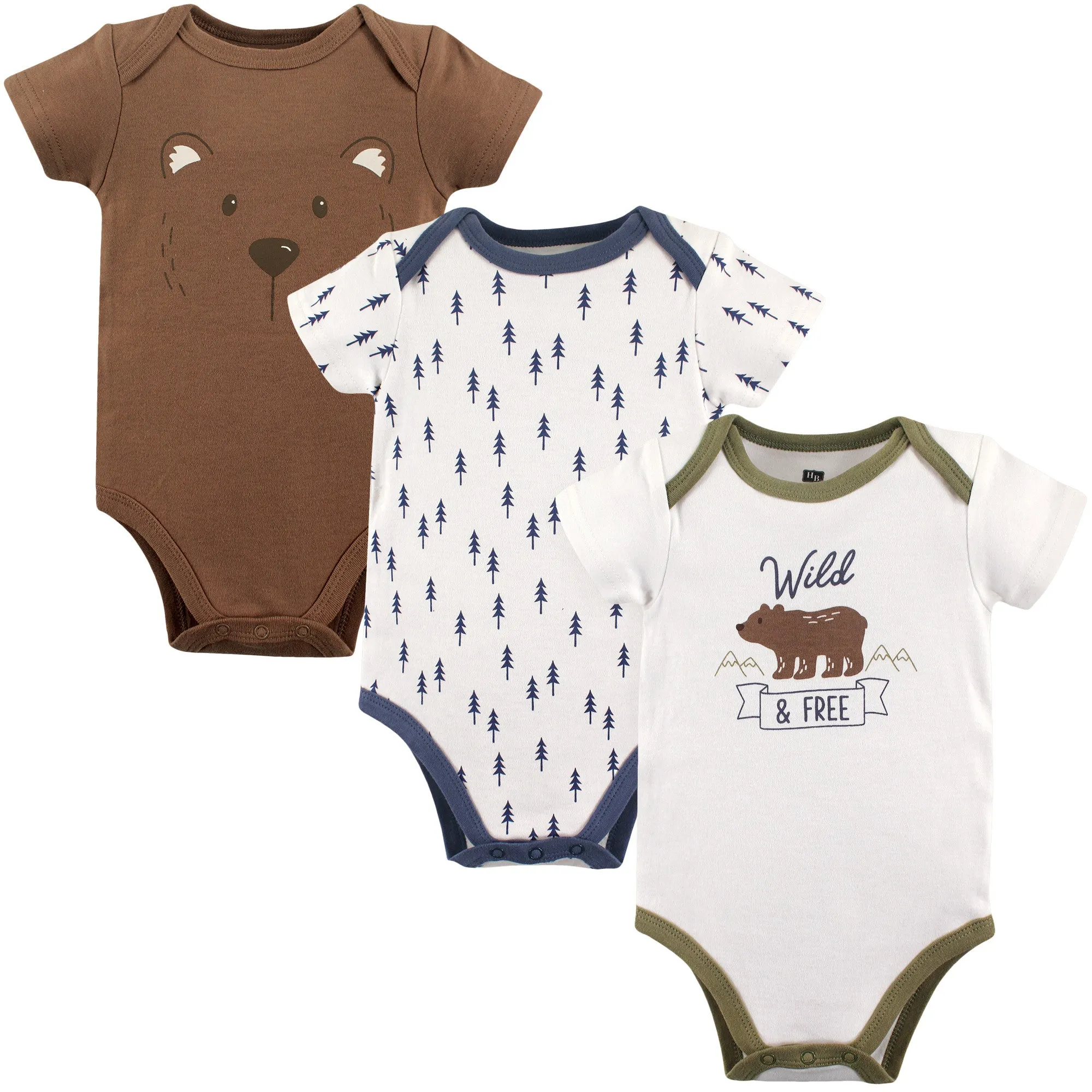 Hudson Baby Cotton Bodysuits, Bear