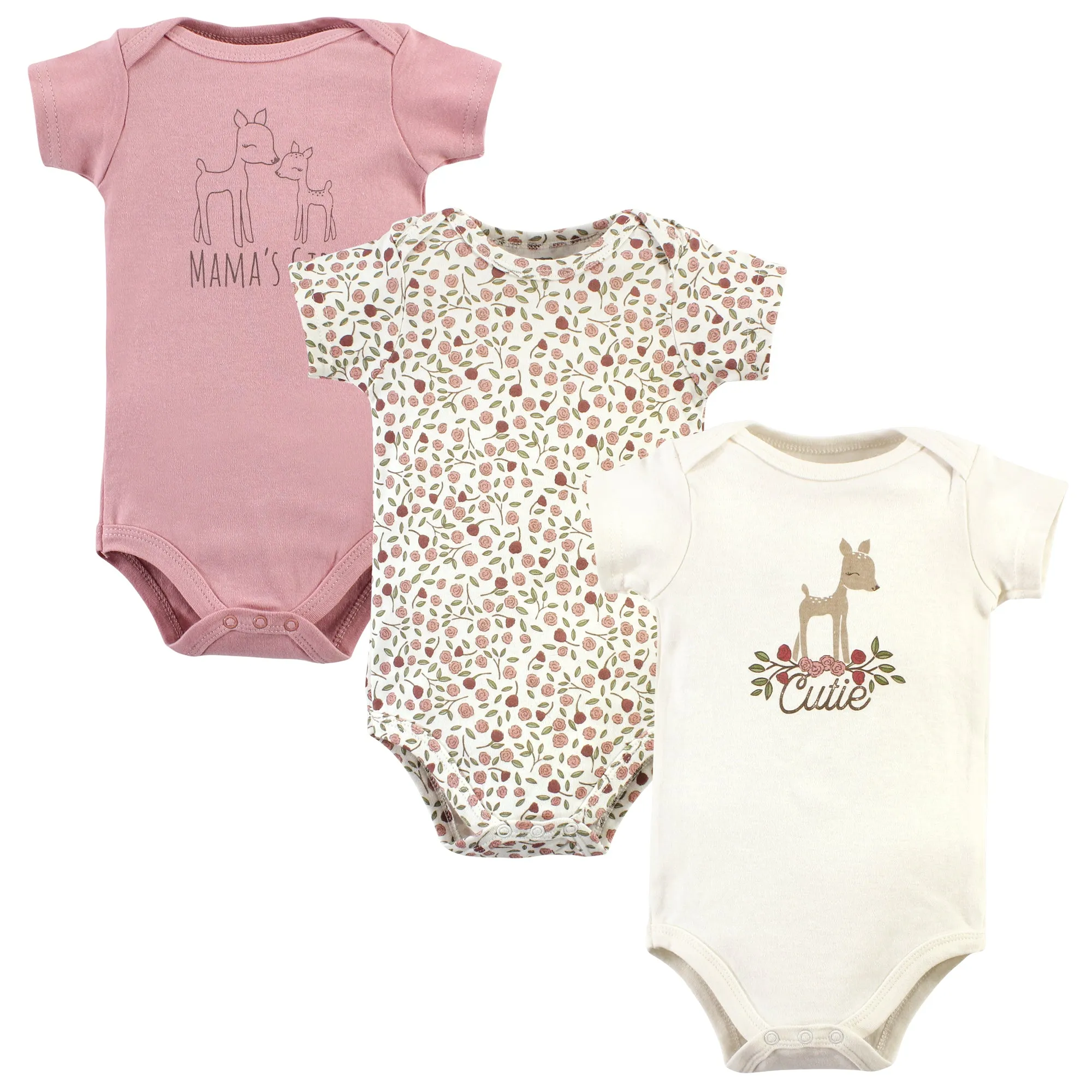 Hudson Baby Cotton Bodysuits, Fawn Cutie