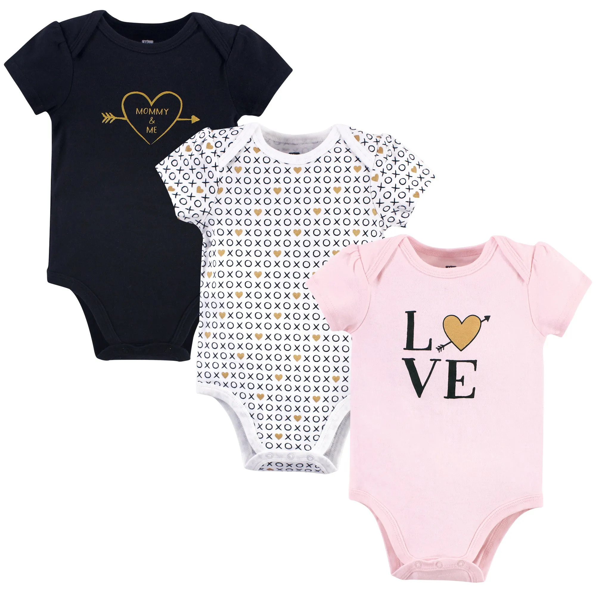 Hudson Baby Cotton Bodysuits, Love Xoxo