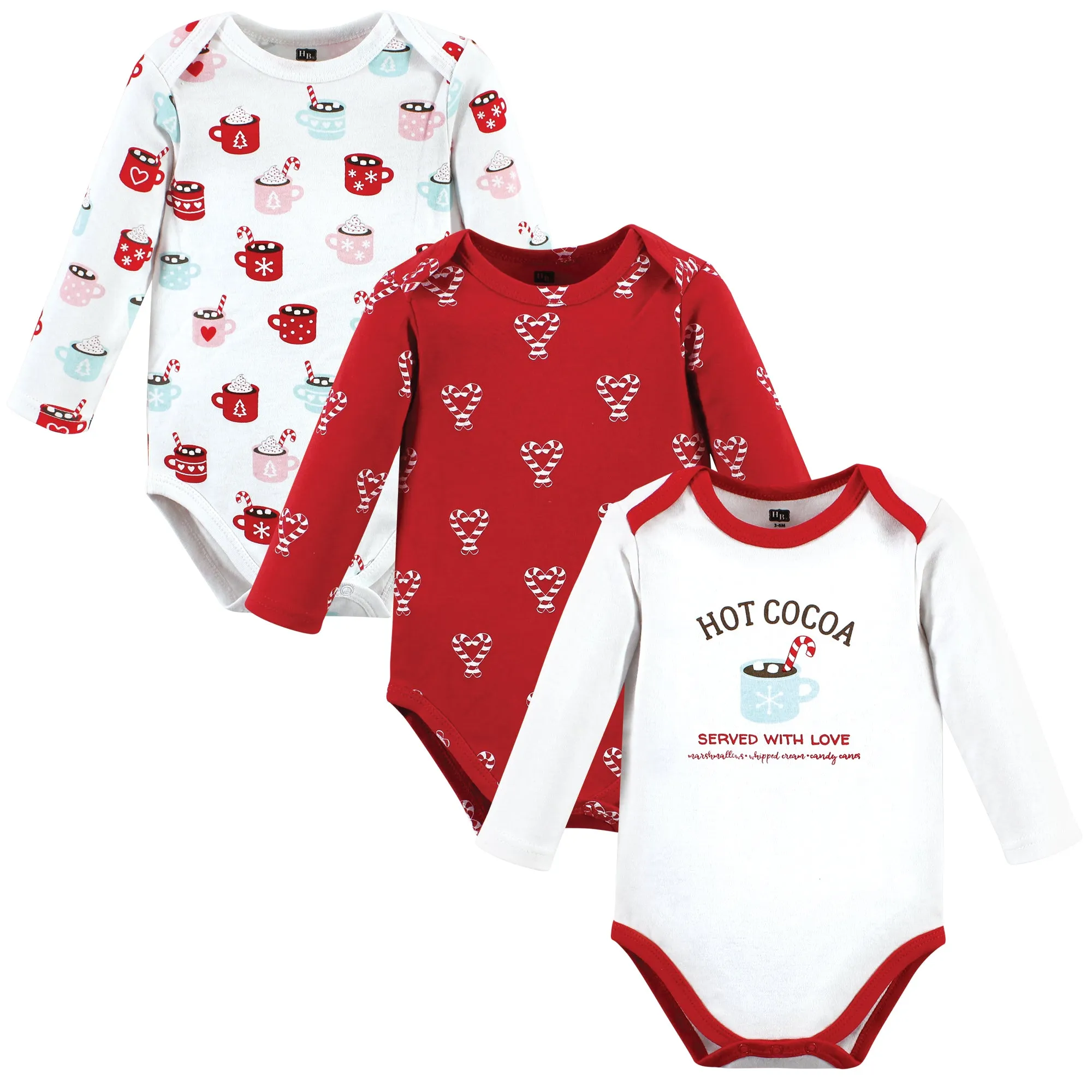 Hudson Baby Cotton Long-Sleeve Bodysuits, Hot Cocoa