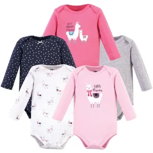 Hudson Baby Cotton Long-Sleeve Bodysuits, Little Llama