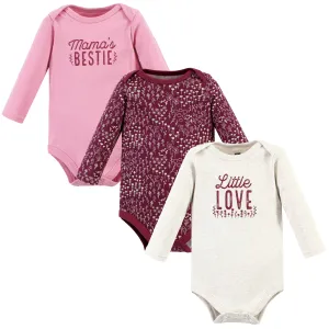 Hudson Baby Cotton Long-Sleeve Bodysuits, Little Love Flowers 3-Pack