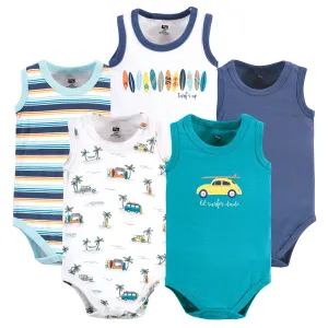 Hudson Baby Cotton Sleeveless Bodysuits, Surfer Dude