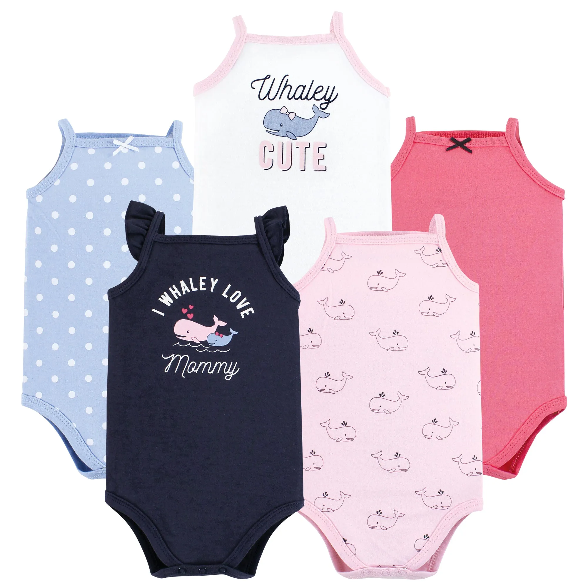 Hudson Baby Cotton Sleeveless Bodysuits, Whaley Cute Girl