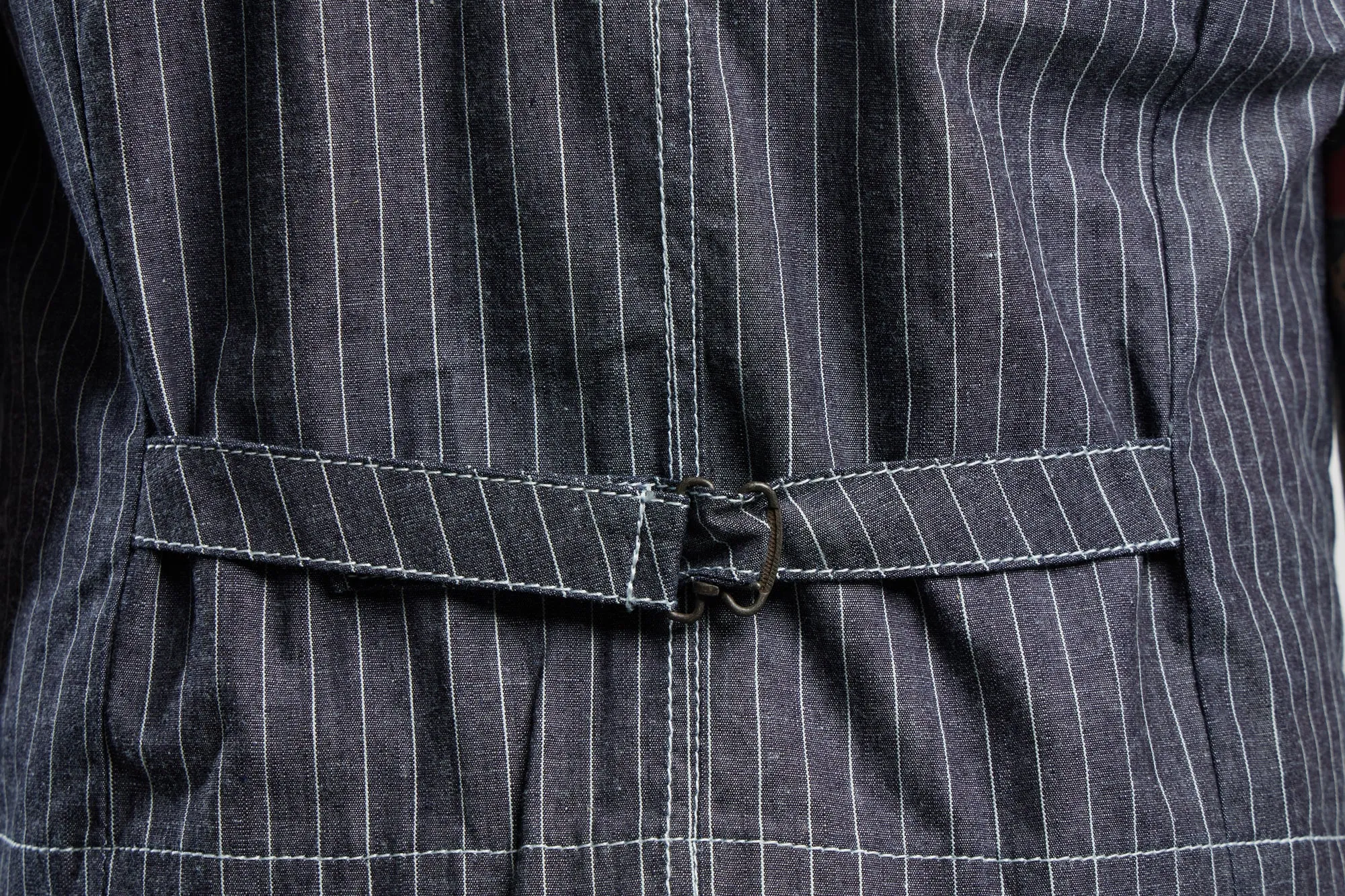 INDIGO VINTAGE STRIPE WORK VEST