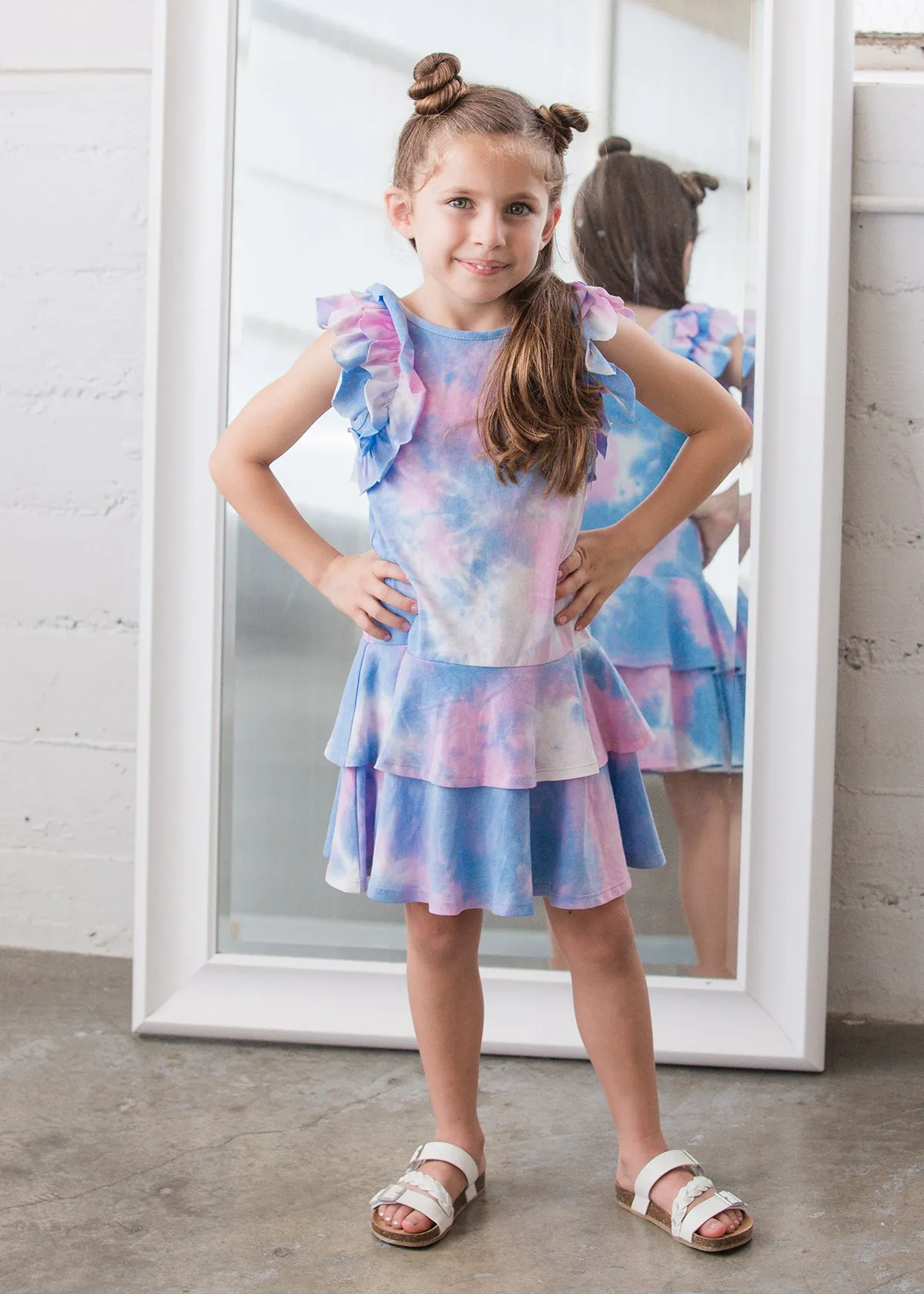 Isobella & Chloe Sunny Smile Dress - Blue Tie Dye