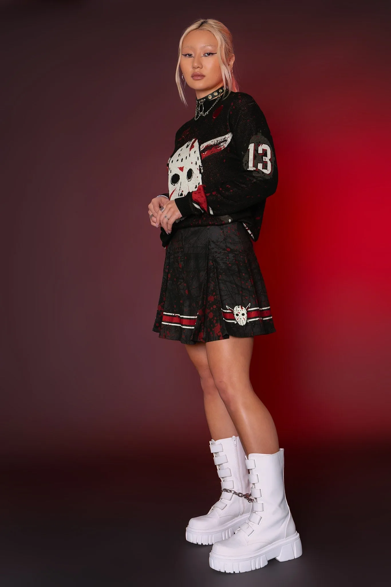 Jason Voorhees Pleat Mini Skirt