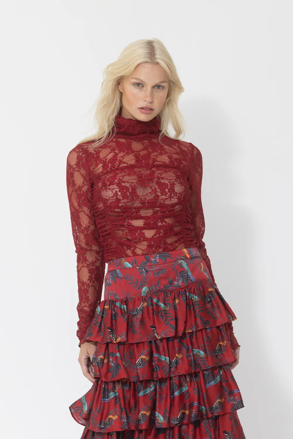 Joey the Label Lace Rouched Top